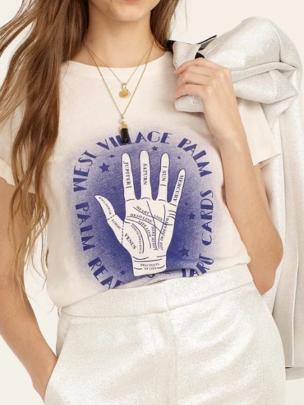 J.Crew West village palm reader T-shirt S